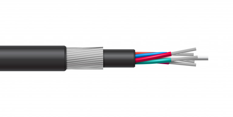 Close-up of a fiber optic cable, symbolizing digital connectivity and infrastructure, STL Digital.